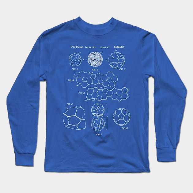 Soccer Ball Construction Patent Long Sleeve T-Shirt by Bacon Loves Tomato